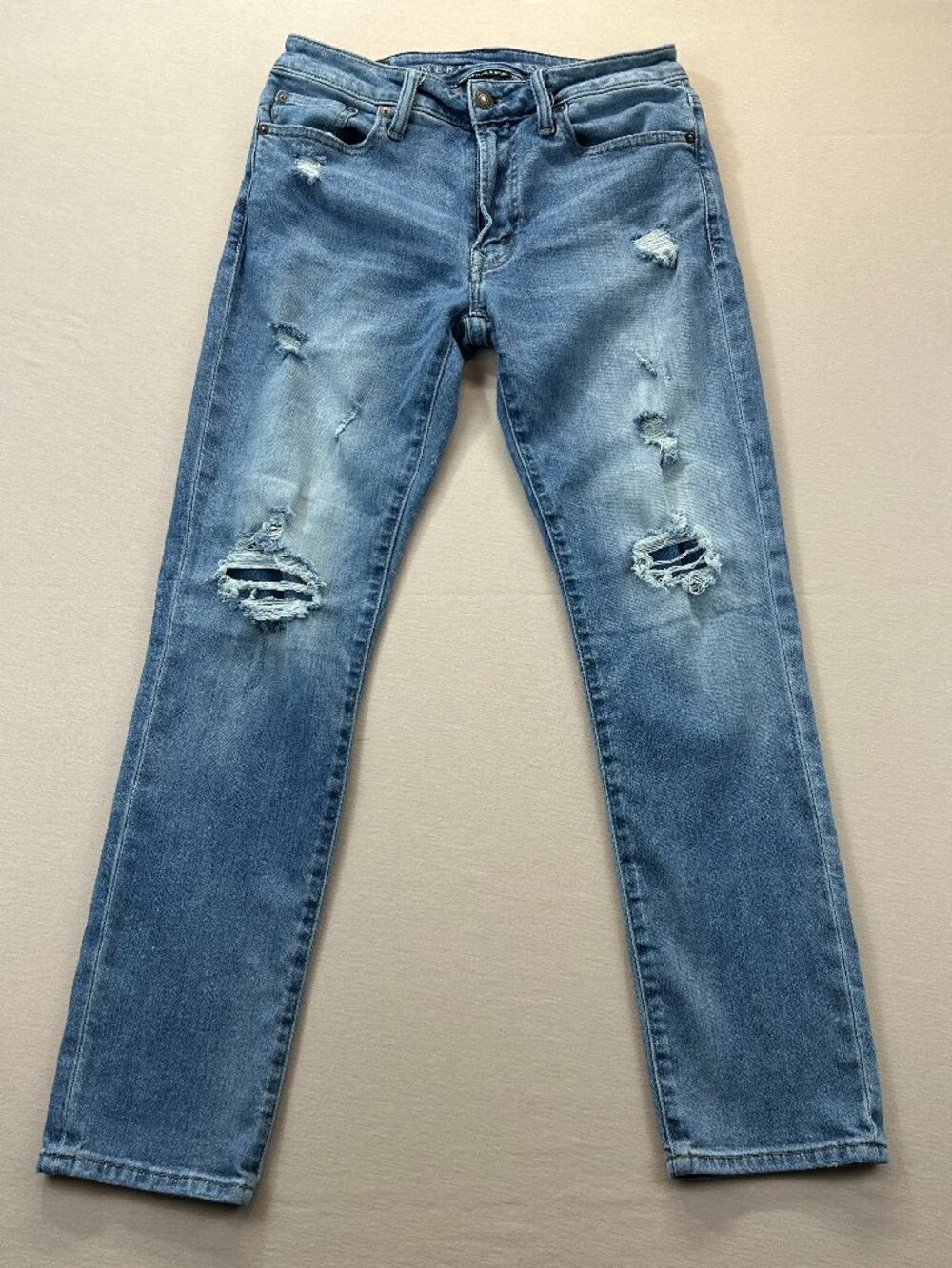 American Eagle Jeans Mens Size 30x30 Blue Denim Slim Distressed Stretch